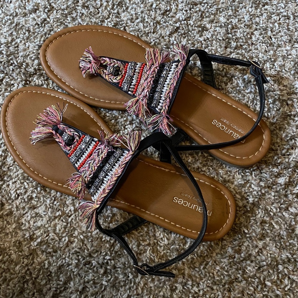 Maurices Aurora Beaded Tassel Sandals